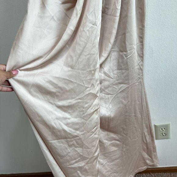 Dessy Collection One Shoulder Draped Twist Empire Waist Trumpet Gown 6R New - Picture 6 of 12